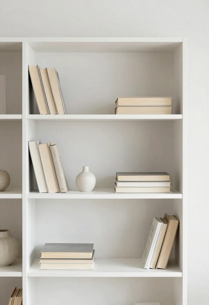 15 Open Bookshelf Styling Ideas That Look Effortless - 13. Minimalist Shelf Styling 1