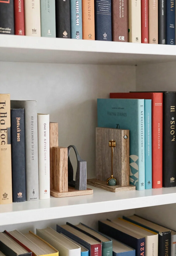 15 Open Bookshelf Styling Ideas That Look Effortless - 6. Decorative Bookends 1