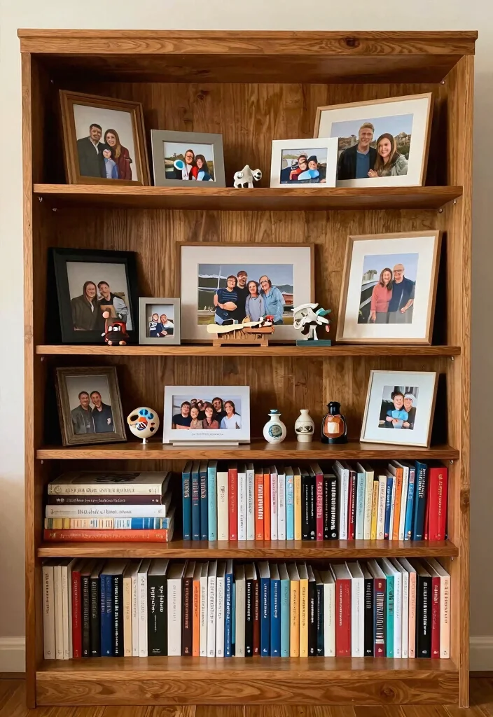 15 Open Bookshelf Styling Ideas That Look Effortless - 7. Incorporate Personal Touches 1
