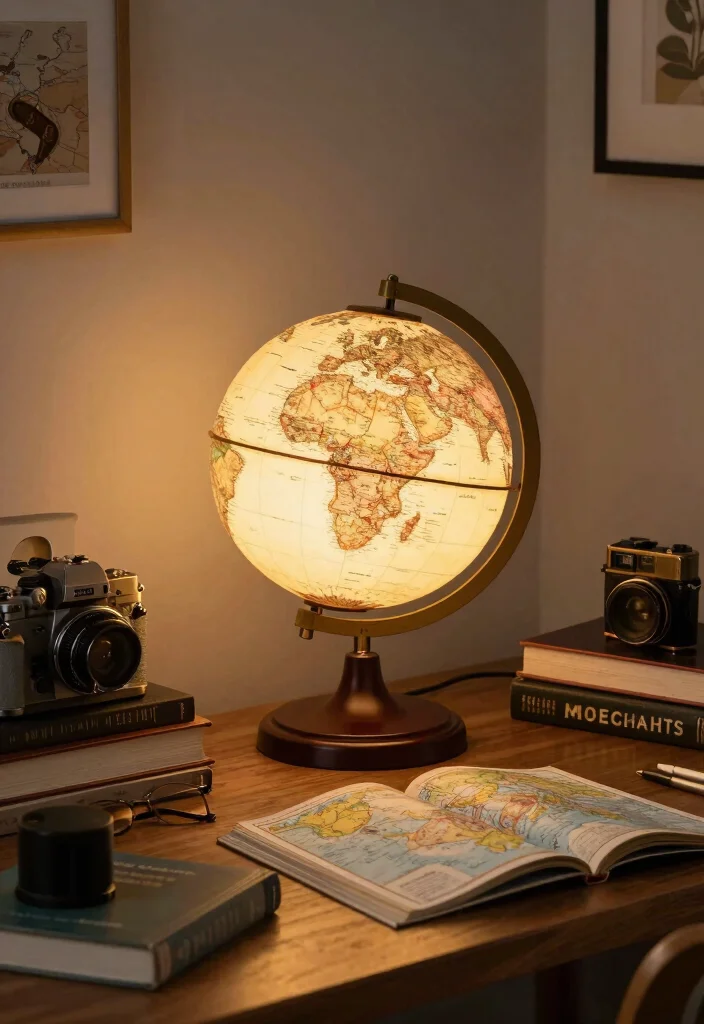 15 Vintage Table Lamp Ideas With Timeless Charm - 13. Vintage Travel-Inspired Lamps 1