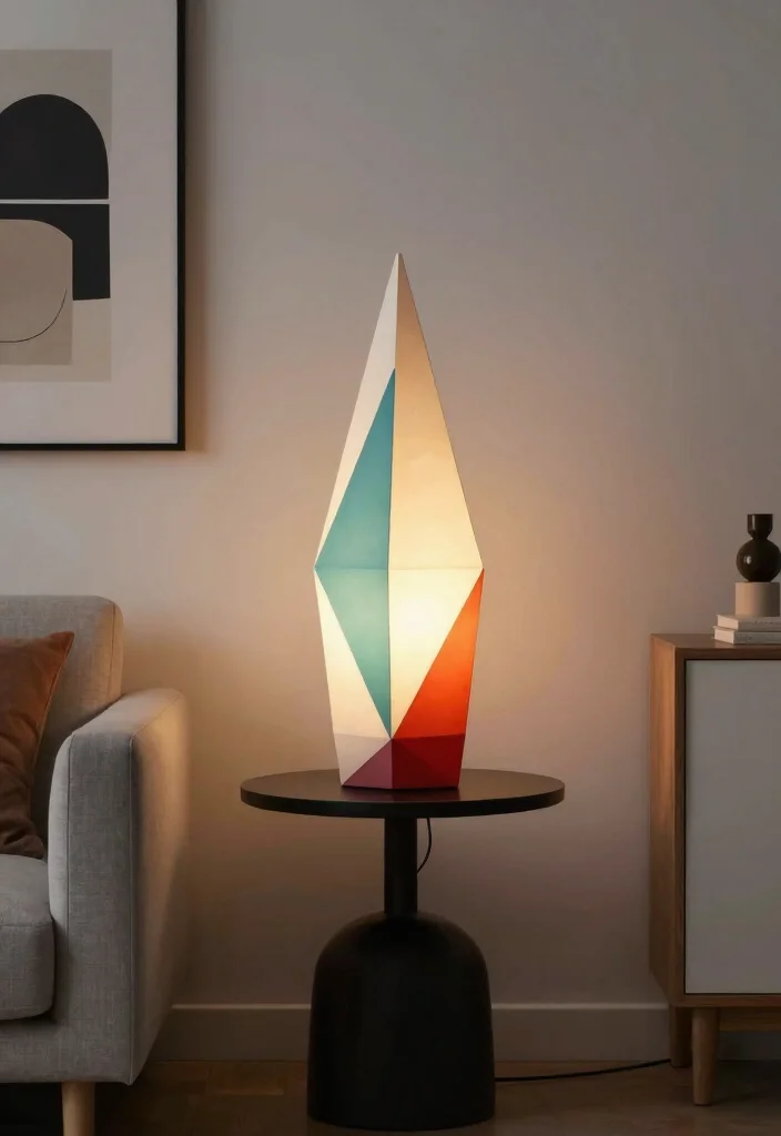 15 Vintage Table Lamp Ideas With Timeless Charm - 3. Playful Geometric Designs 1