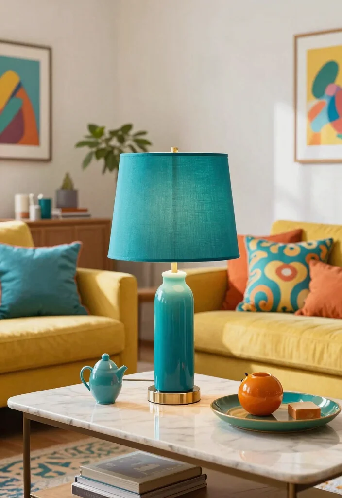 15 Vintage Table Lamp Ideas With Timeless Charm - 6. Bold Colorful Lamps 1