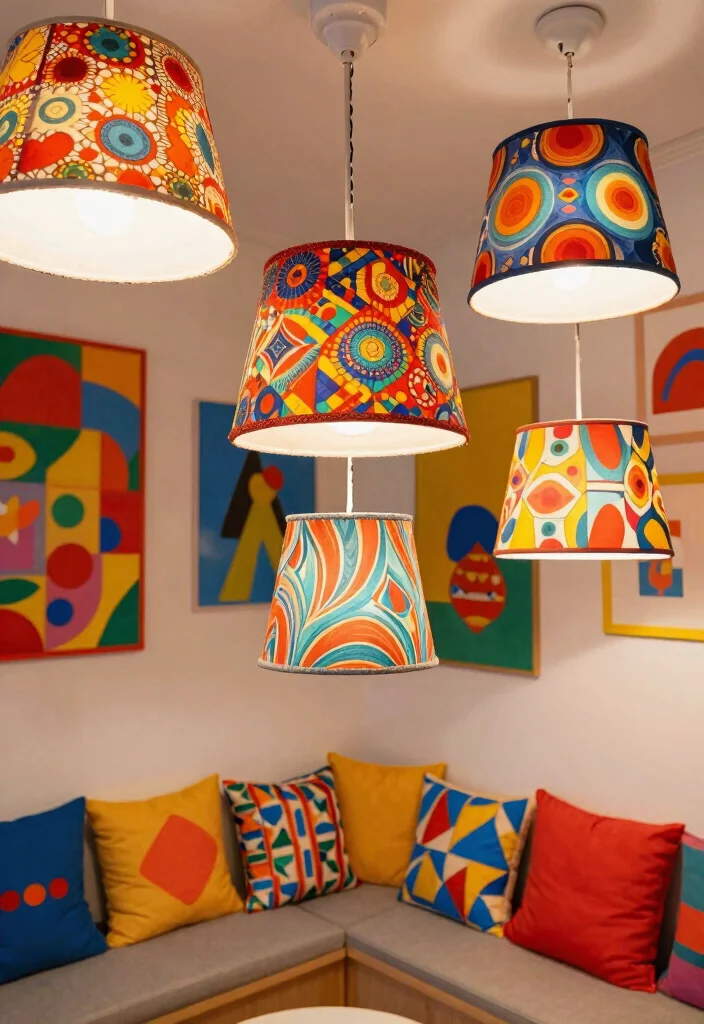 16 Antique Lamp Shades Ideas With Classic Elegance - 11. Retro Patterned Shades 1