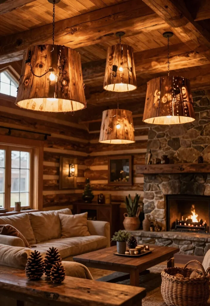 16 Antique Lamp Shades Ideas With Classic Elegance - 12. Rustic Wooden Shades 1