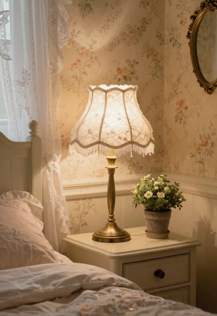 16 Antique Lamp Shades Ideas With Classic Elegance - 3. Victorian Lace Elegance 1