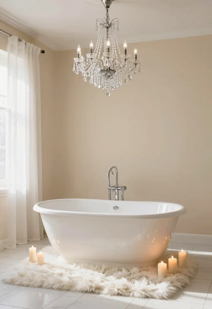 16 Chandelier Over Bathtub Ideas That Feel Luxurious - 1. Glamorous Crystal Cascade 1