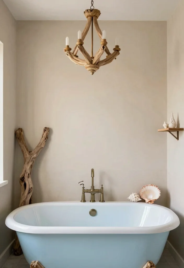 16 Chandelier Over Bathtub Ideas That Feel Luxurious - 11. Coastal-Inspired Chandeliers 1