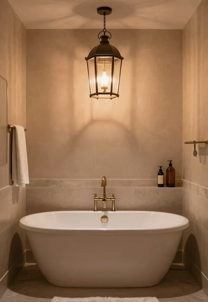 16 Chandelier Over Bathtub Ideas That Feel Luxurious - 13. Sophisticated Lantern Chandeliers 1
