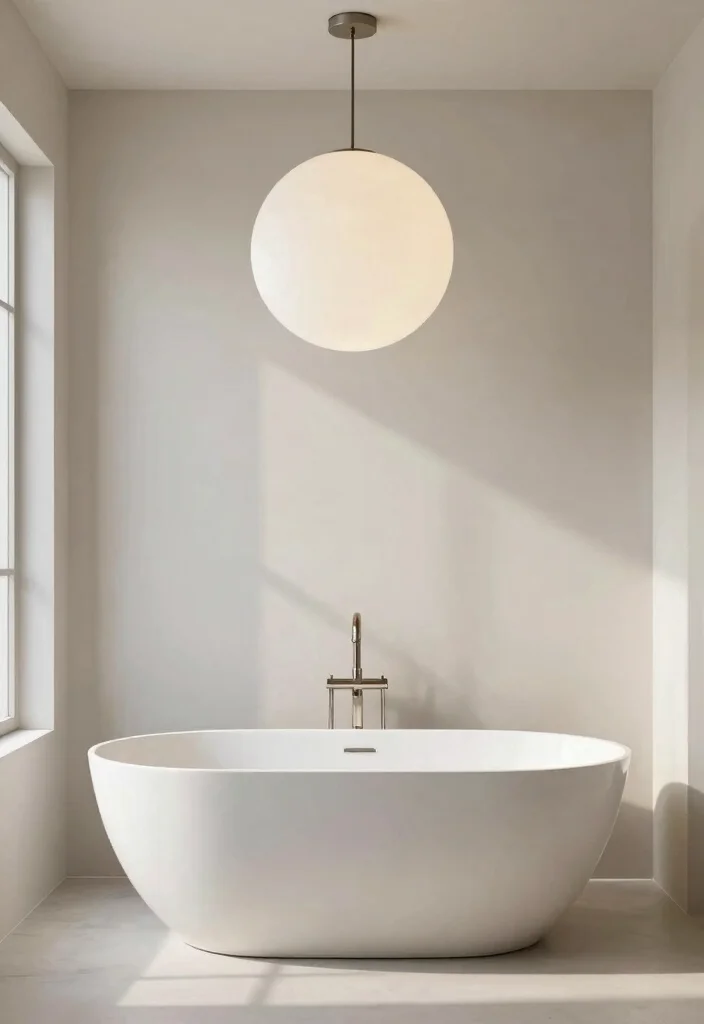 16 Chandelier Over Bathtub Ideas That Feel Luxurious - 14. Minimalist Sphere Chandeliers 1