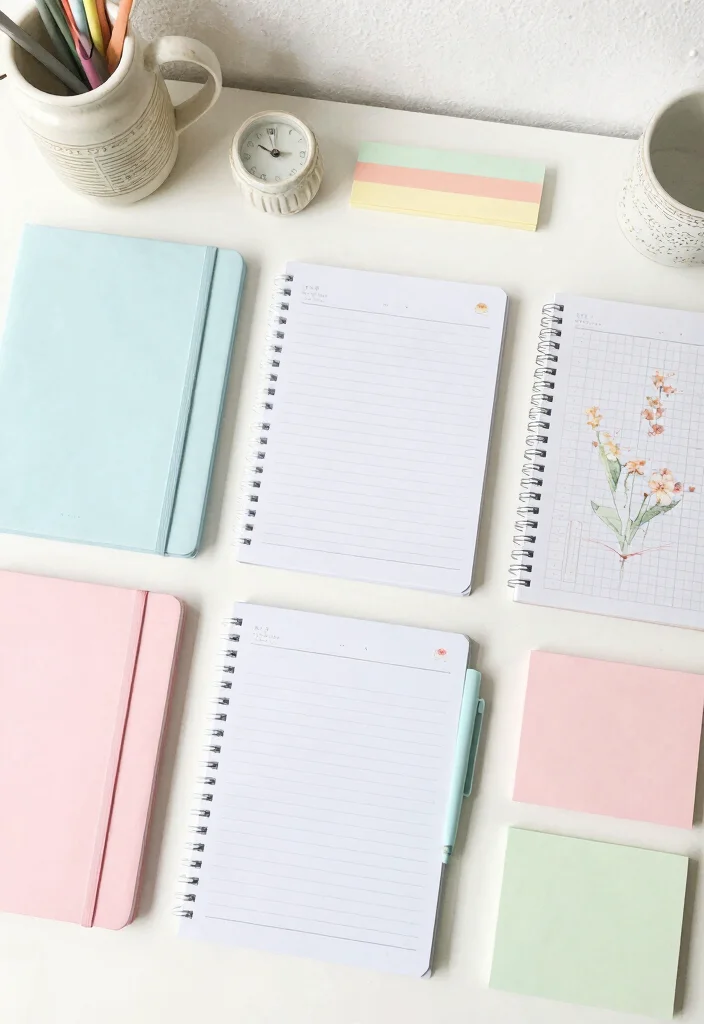 16 Coquette Desk Setup Ideas With Soft Feminine Vibes - 12. Dreamy Pastel Stationery 1