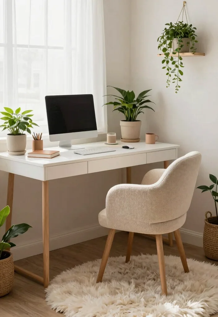 16 Coquette Desk Setup Ideas With Soft Feminine Vibes - 4. Cozy Workspace Corner 1