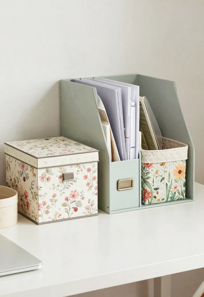 16 Coquette Desk Setup Ideas With Soft Feminine Vibes - 7. Stylish Storage Solutions 1