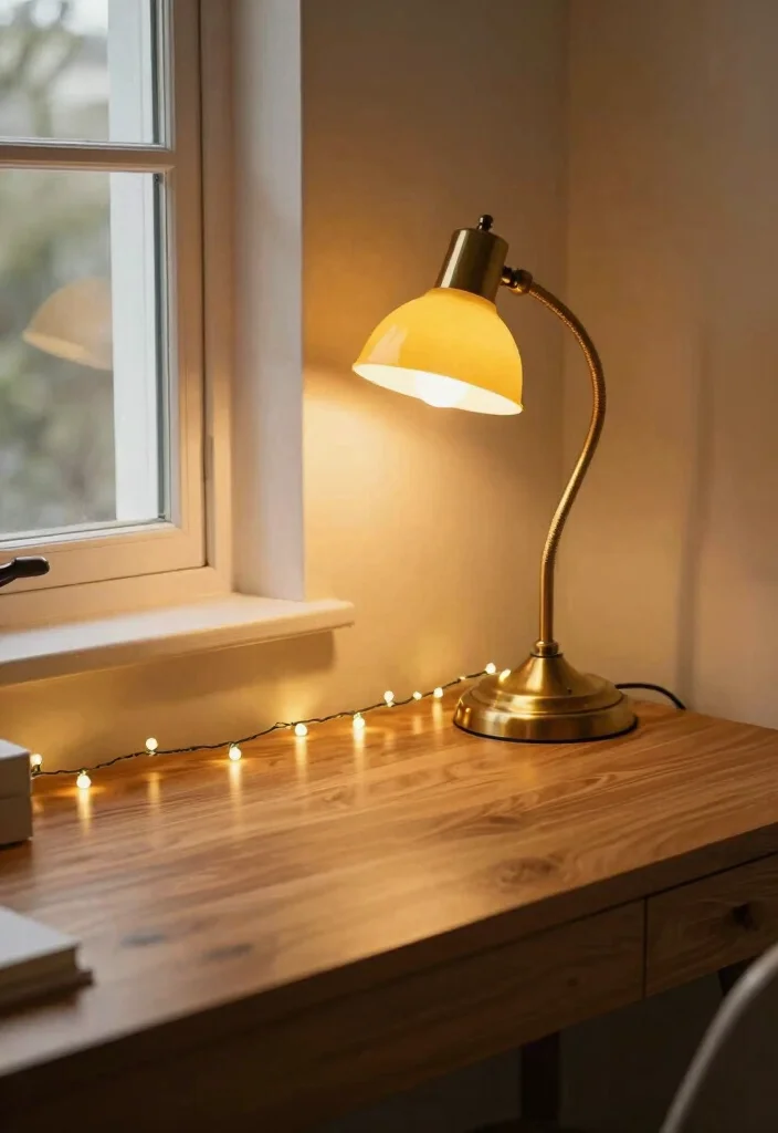 16 Cozy Desk Setup Ideas That Feel Warm & Inviting - 1. Warm Lighting Wonders 1