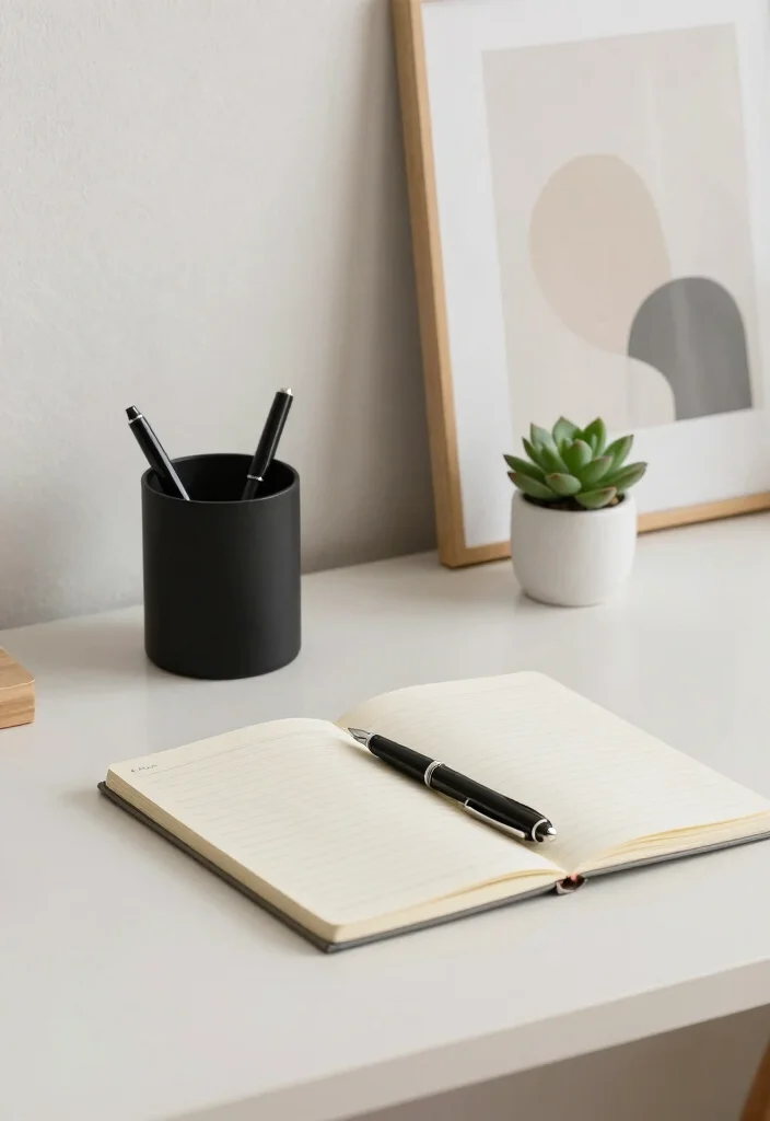 16 Cozy Desk Setup Ideas That Feel Warm & Inviting - 2. Minimalist Desk Essentials 1