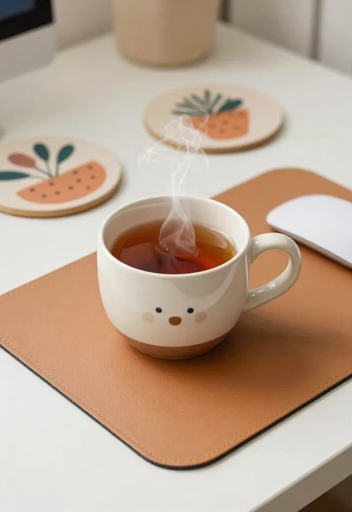 16 Cozy Desk Setup Ideas That Feel Warm & Inviting - 8. Cozy Desk Accessories 1