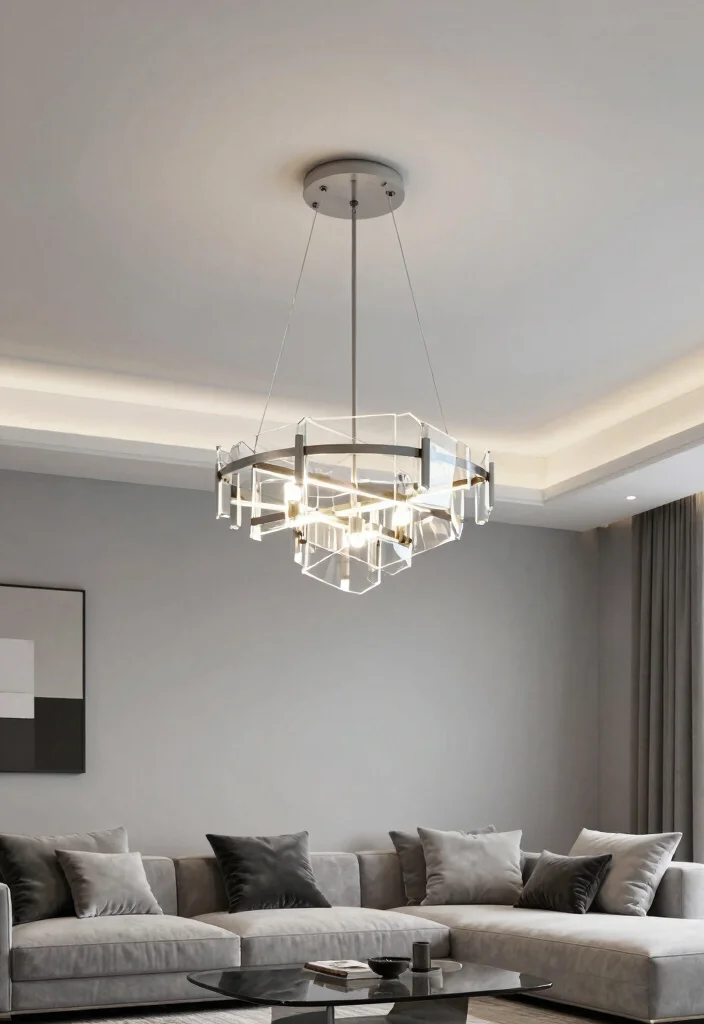 16 False Ceiling With Chandelier Ideas That Look Grand - 1. Contemporary Elegance 1