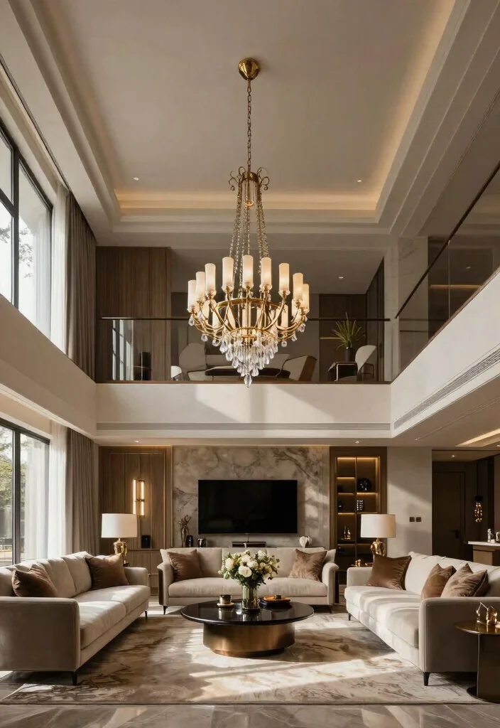 16 False Ceiling With Chandelier Ideas That Look Grand - 11. Luxurious Layering 1