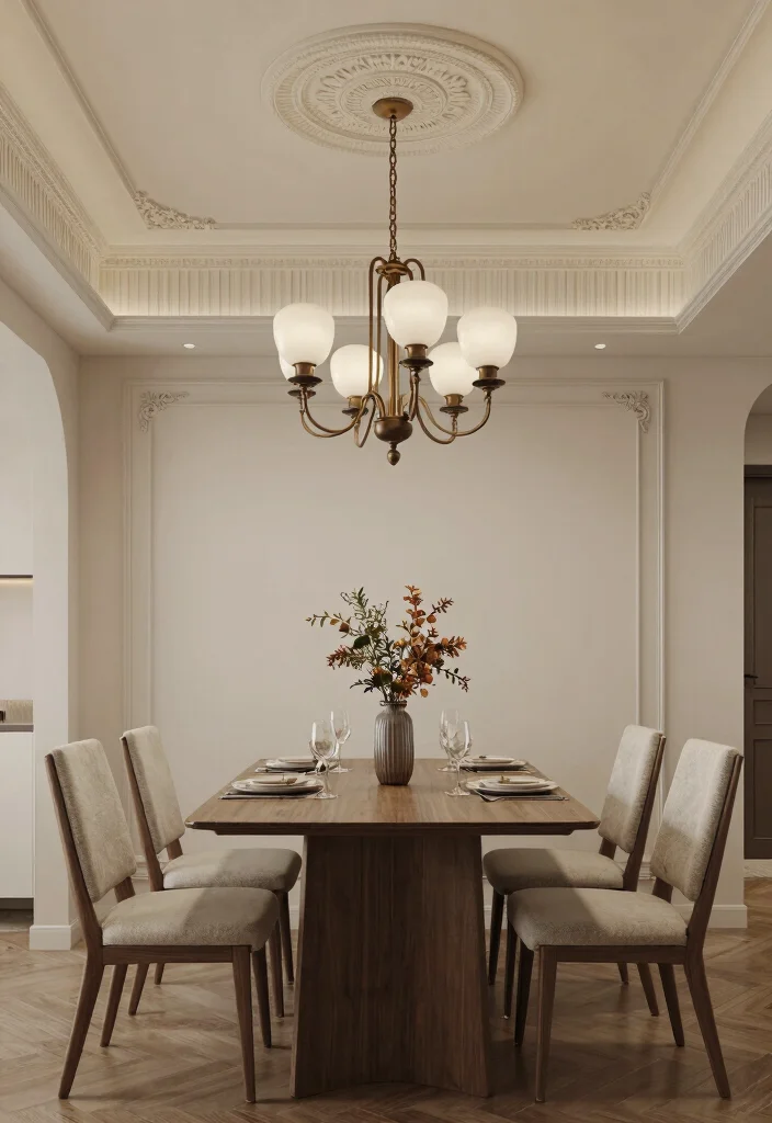 16 False Ceiling With Chandelier Ideas That Look Grand - 13. Transitional Style 1