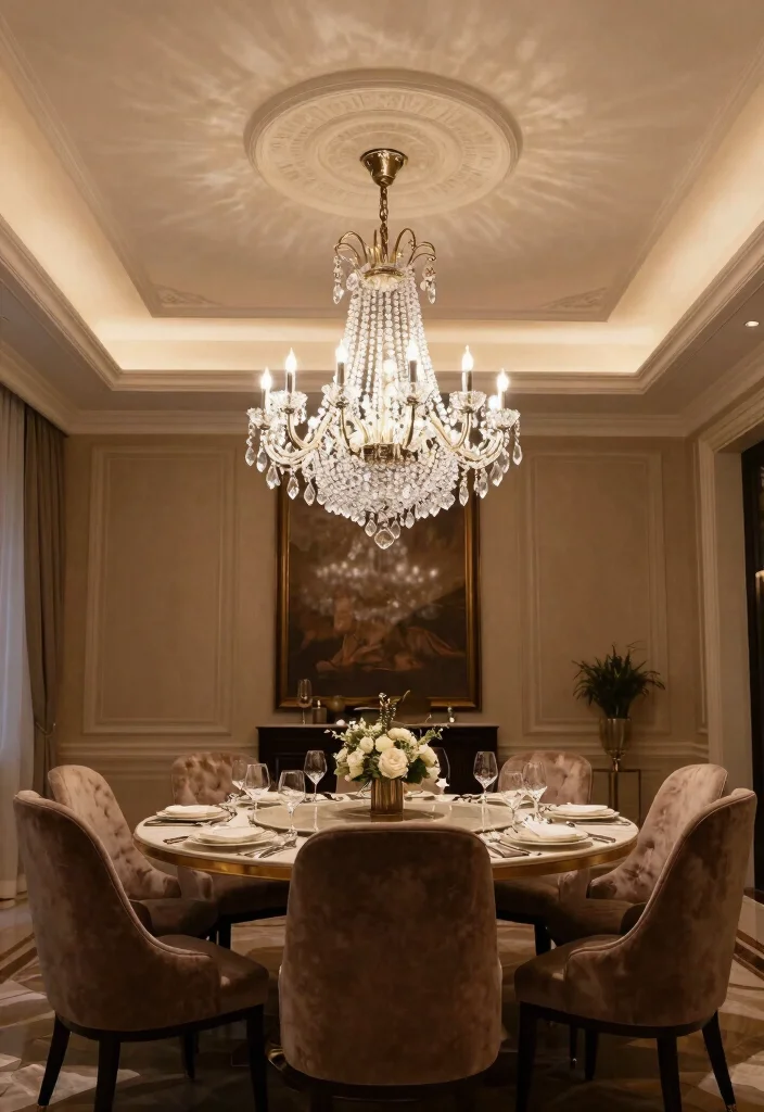16 False Ceiling With Chandelier Ideas That Look Grand - 2. Opulent Crystal Fantasy 1