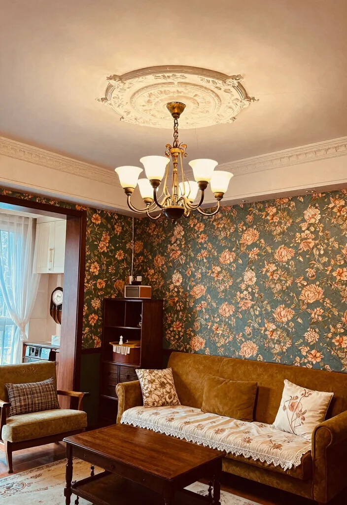 16 False Ceiling With Chandelier Ideas That Look Grand - 9. Vintage Charm 1