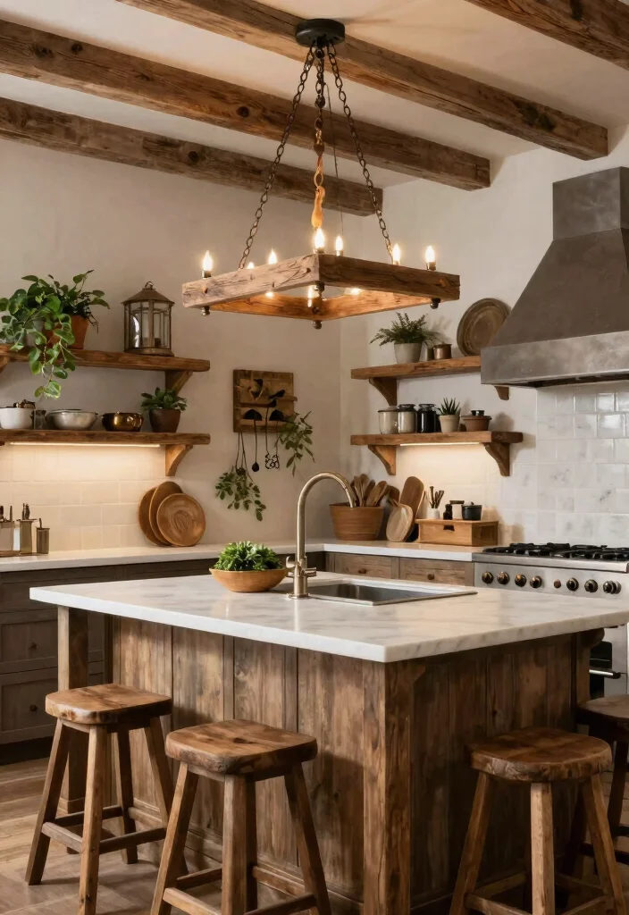 16 Farmhouse Chandelier Kitchen Ideas With Rustic Charm 1 16 Farmhouse Chandelier Kitchen Ideas With Rustic Charm - 1. Statement Piece with a Reclaimed Wood Chandelier 1