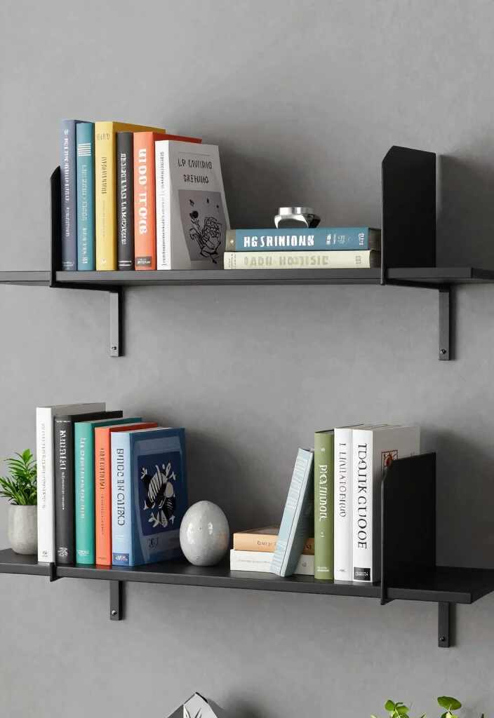 16 Living Room Bookshelf Ideas That Elevate Your Decor - 2. Minimalist Bookends for a Clean Look 1