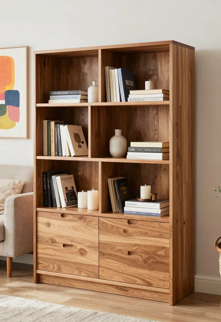 16 Living Room Bookshelf Ideas That Elevate Your Decor - 3. Multi-Functional Bookcase 1