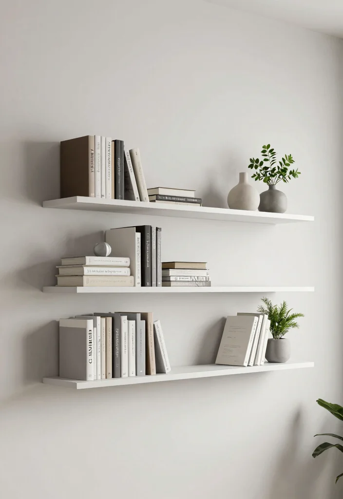 16 Room Decor Bookshelf Ideas That Show Personality - 10. Minimalist Floating Shelves 1