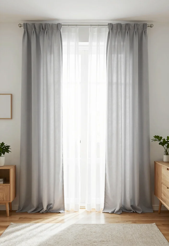 16 Sheer Curtains With Blackout Curtains Ideas That Layer Beautifully - 4. Scandinavian Simplicity 1