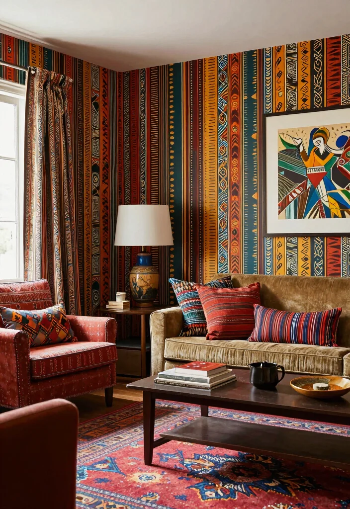 16 Wallpaper for Wall Ideas That Transform Any Room - 13. Ethnic Tribal Patterns 1