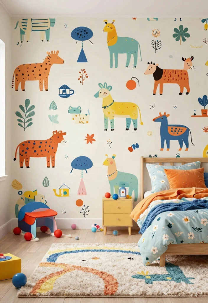 16 Wallpaper for Wall Ideas That Transform Any Room - 15. Whimsical Kids' Designs 1