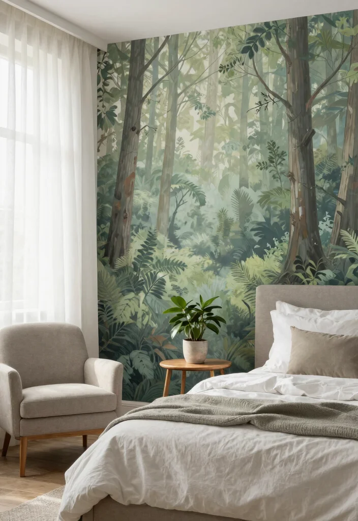 16 Wallpaper for Wall Ideas That Transform Any Room - 5. Nature-Inspired Mural Wallpapers 1