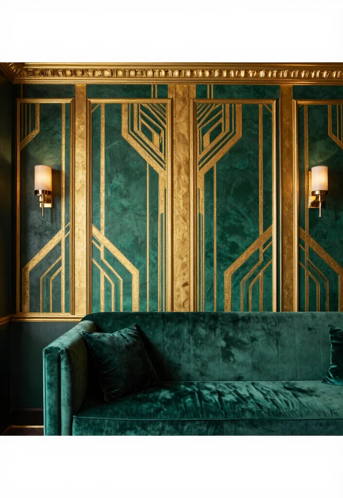 16 Wallpaper in Wall Moulding Ideas That Look Luxe - 10. Art Deco Revival 1