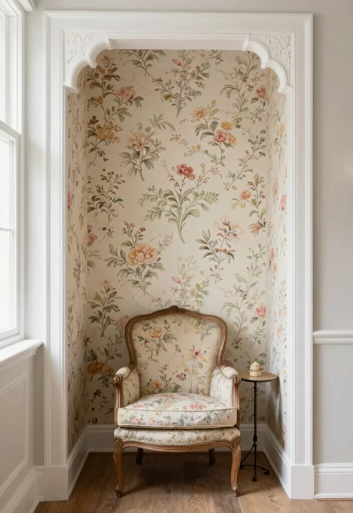 16 Wallpaper in Wall Moulding Ideas That Look Luxe - 13. Vintage Charm 1