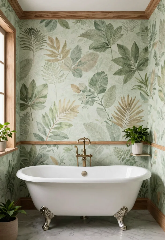 16 Wallpaper in Wall Moulding Ideas That Look Luxe - 14. Nature-Inspired Designs 1