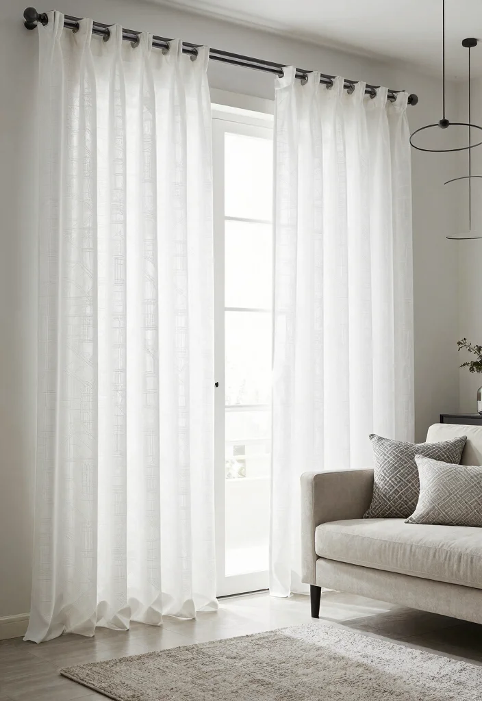16 White Blackout Curtains Ideas That Look Clean & Chic - 13. Unique Patterns and Textures 1