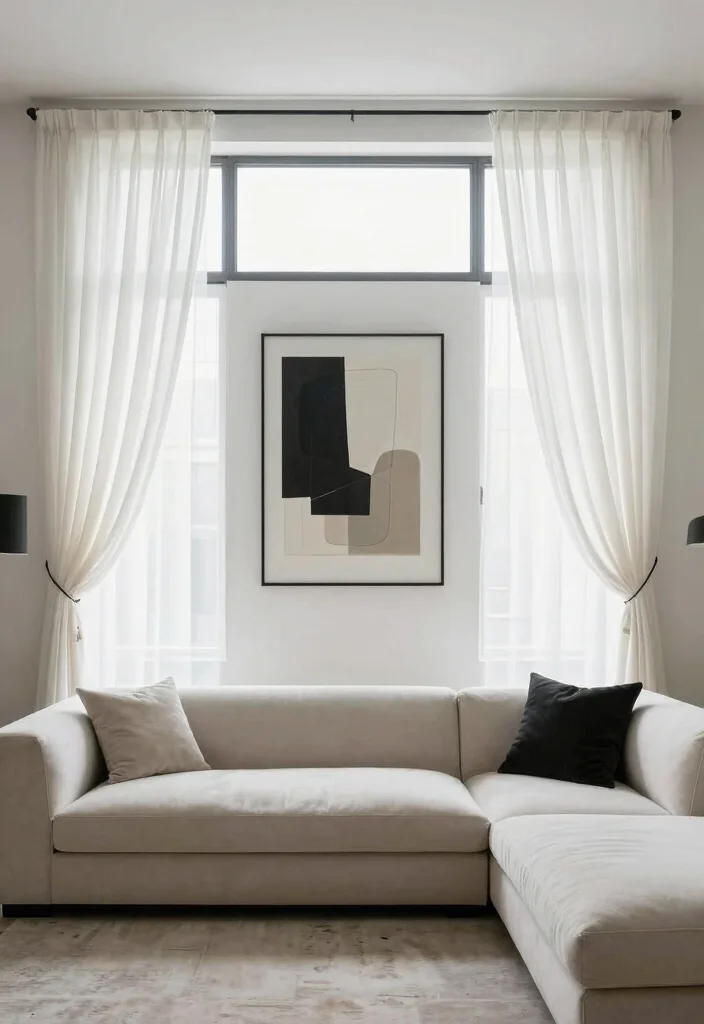 16 White Blackout Curtains Ideas That Look Clean & Chic - 14. Play with Scale 1