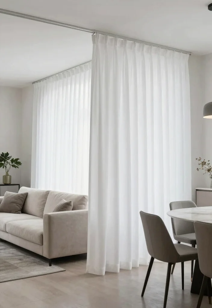 16 White Blackout Curtains Ideas That Look Clean & Chic - 7. Open Concept Living 1