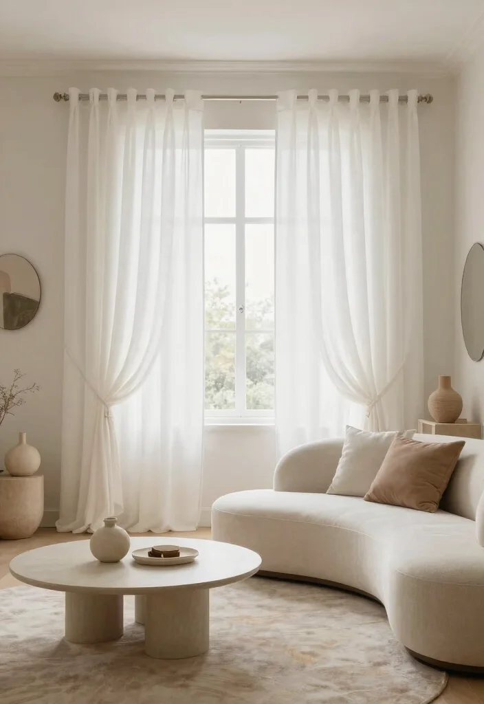 16 White Blackout Curtains Ideas That Look Clean & Chic - 9. Soft Curves and Forms 1