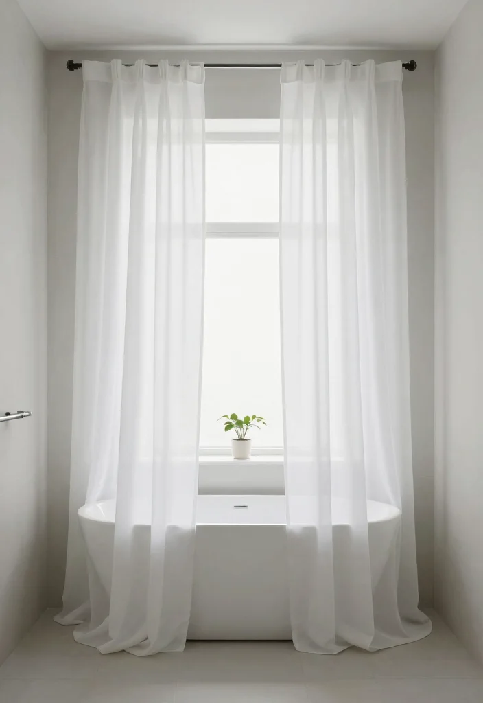 17 Bathroom Curtains Over Tub Ideas That Look Stylish - 11. Minimalist Magic 1