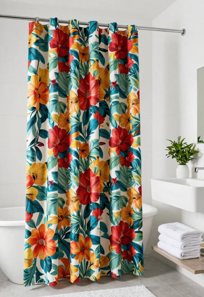 17 Bathroom Curtains Over Tub Ideas That Look Stylish - 4. Bold Patterns 1