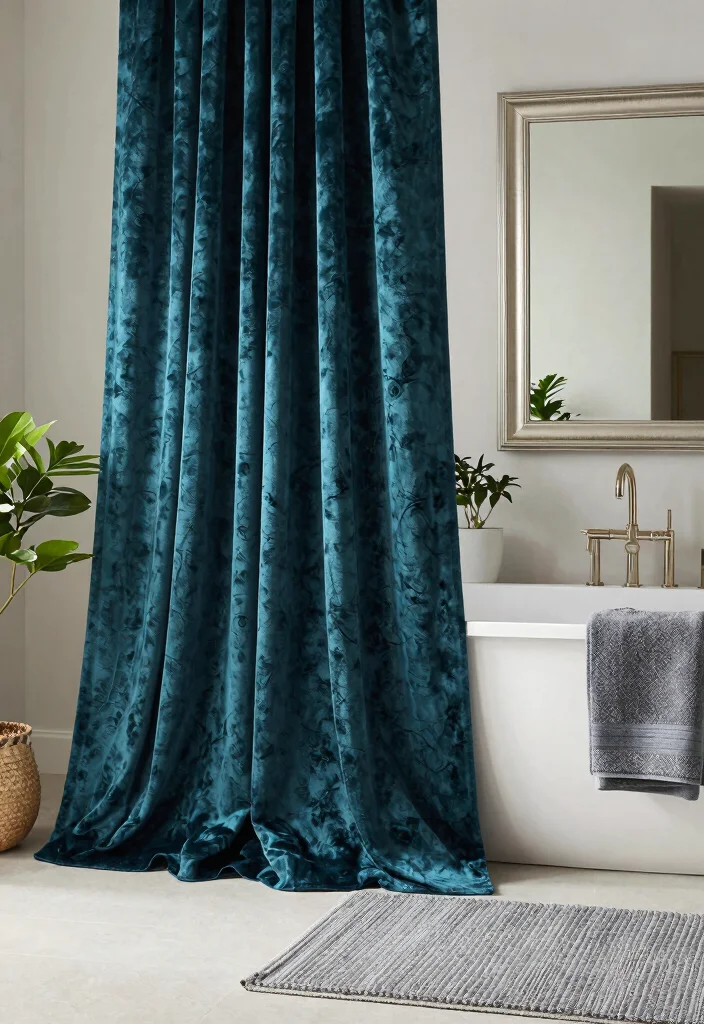 17 Bathroom Curtains Over Tub Ideas That Look Stylish - 8. Textured Touch 1