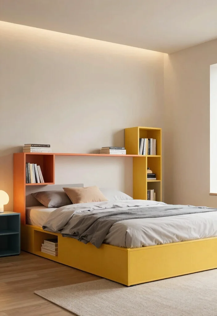17 Bed With Bookshelf Ideas That Save Space Smartly - 13. Bed with Modular Storage 1