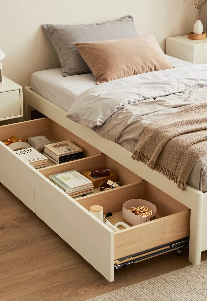 17 Bed With Bookshelf Ideas That Save Space Smartly - 16. Bed with Compartmentalized Storage 1