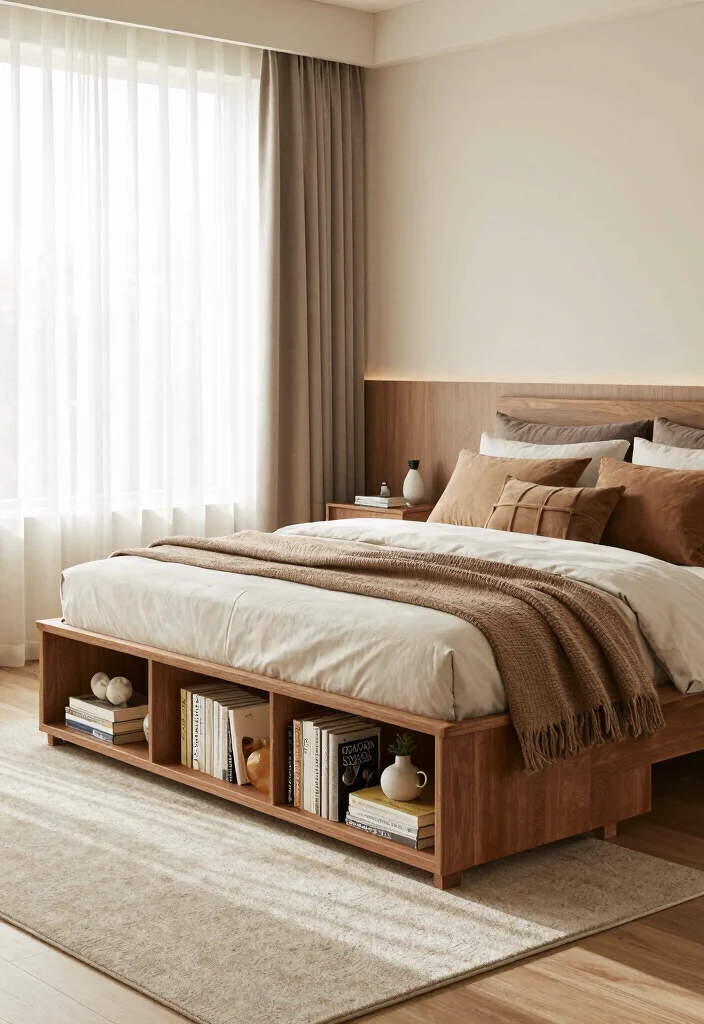 17 Bed With Bookshelf Ideas That Save Space Smartly - 9. Bed with Under-Bed Bookshelves 1