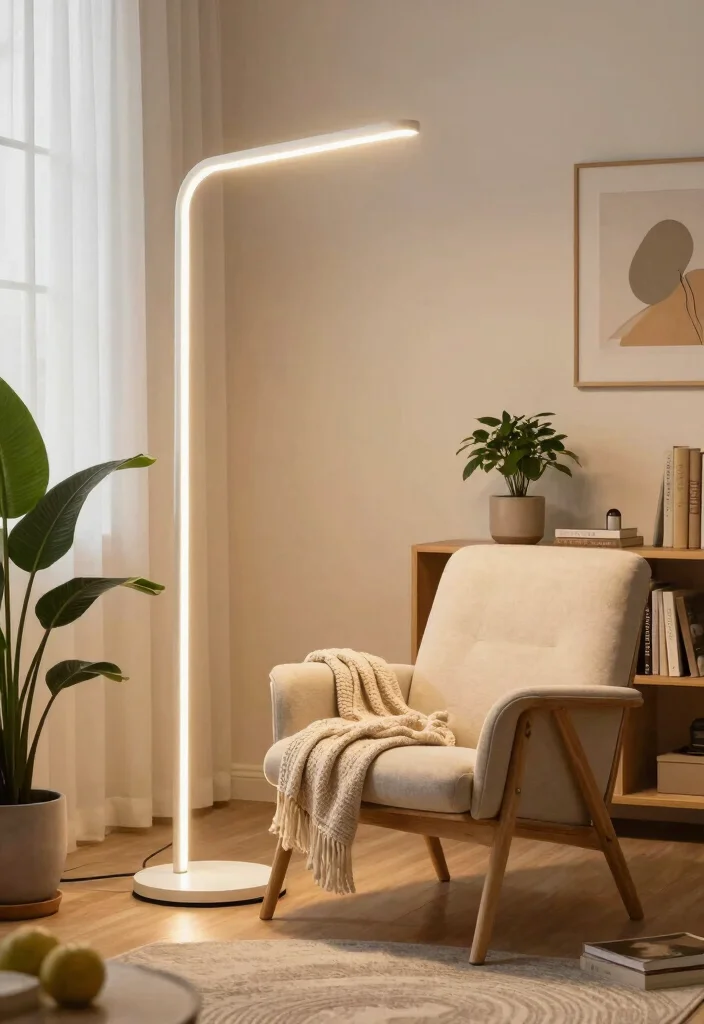 17 Lamp Living Room Ideas That Glow Beautifully - 5. Eco-Friendly LED Floor Lamps 1