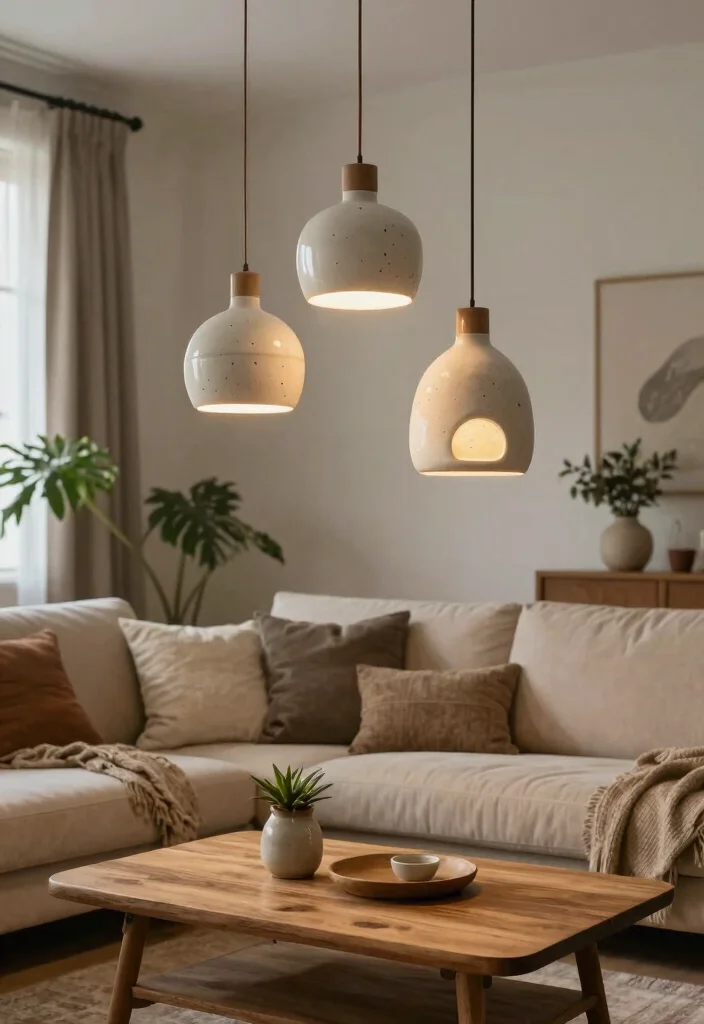 17 Pendant Ceiling Light Ideas That Feel Modern & Chic - 11. Handmade Ceramic Pendants 1