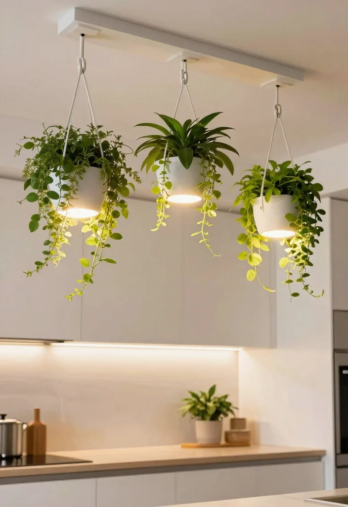 17 Pendant Ceiling Light Ideas That Feel Modern & Chic - 14. Hanging Planters with Integrated Lighting 1