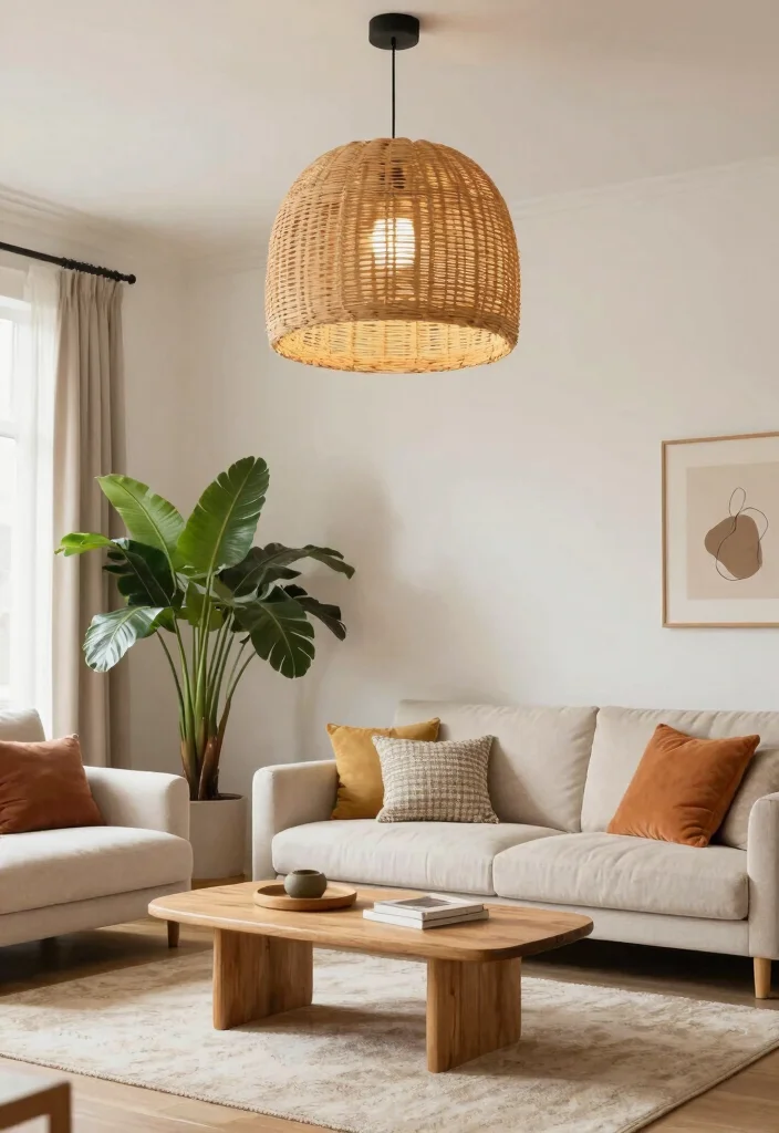 17 Pendant Ceiling Light Ideas That Feel Modern & Chic - 2. Pendant Lights with Natural Fiber Shades 1