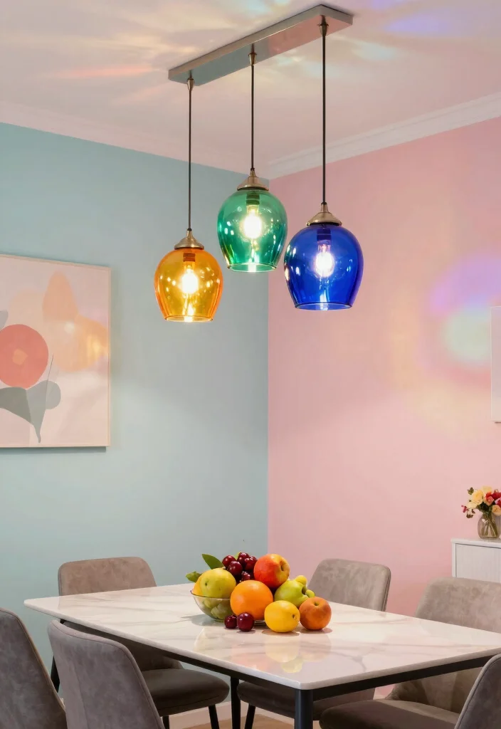 17 Pendant Ceiling Light Ideas That Feel Modern & Chic - 4. Colorful Glass Pendants 1